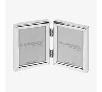 Impressions Shiny Silverplated Double Hinged Small Photo Frame FS426