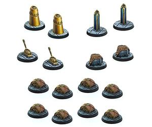 Impressions The Elder Scrolls: Call to Arms - Dwemer Markers and Tokens - 16 Piece Miniature Set, RPG Accessory