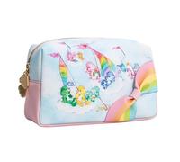 Impressions Vanity Care Bears Rainbow Makeup Cosmetic Pouch for purse, Travel Makeup Bag Organizer vibrant rainbow design with Care Bears Characters, Slip Pocket and Gold Hardware Zipper Pocket