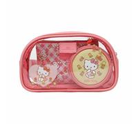 Impressions Vanity Hello Kitty 3 Piece Makeup Bag Set Includes Large, Medium, and Small Pouches, a Stylish Makeup Organizer Bag with Nested Design, and a Travel Cosmetic Bag for Women (Pink)