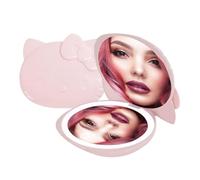 Impressions Vanity Hello Kitty Kawaii Compact Mirror with Touch Sensor Switch for Adjustable Brightness, Lighted Makeup Mirror with LED Lights and 2X Magnifying Mirror, (Shiny