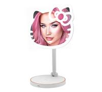 Impressions Vanity Hello Kitty Tabletop Mount LED Rechargeable Makeup Mirror with 360 Degree Rotation, Touch Sensor Desk Mirror with Light Strip and Adjustable Brightness