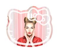 Impressions Vanity Hello Kitty Wall Mirror with Wi-Fi, Smart Touch Sensitive Makeup Vanity Mirror with App Controller and Color Changing Dimming LED Strip Light