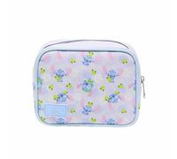 Impressions Vanity Stitch Hoppin Around Cosmetic Bag for Travel, Faux Saffiano Leather, Stitch Printed Artwork Makeup Bag for Women with Lined Interior, Slip Pockets, Makeup Pouch with Silver Hardware