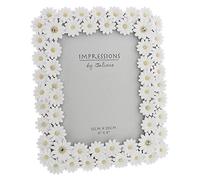 Impressions White Resin Chrysanthemum Photo Frame 6" x 8"