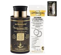 ImpressionZ Micellar Water Effortless Makeup Remover with 100 Ct Cotton Rounds - Gentle, Hydrating Cleanser for Face and Eyes, Suitable for All Skin Types, Non-Irritating, Fragrance-Free