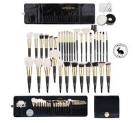 ImpressionZ Professional-Grade Luxury Makeup Brush Set - Cruelty-Free 34Pcs with Travel Bag - Synthetic & XGF Bristles Foundation, Blending, Face Powder, Concealers, Eyeshadows, Blush Makeup Brushes