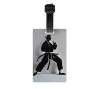Impressive Karate Men Print Luggage Tags Waterproof Suitcases Labels for Cruise Ships Air Travel Everyday Use