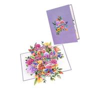 Impressive Popup Flower Greeting Card Foldable Invitation with Envelope Handmade Mother's Day Gifts Cards Paper