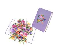 Impressive Popup Flower Greeting Card Foldable Invitation with Envelope Handmade Mother's Day Gifts Cards Celebration Greeting