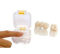 Impressive Smile Dental Crown and Bridge Pillow Box with Secure Clasp | Transparent Membrane Film Showcase Tooth Box - 100 Count