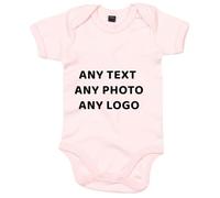 IMPRESSLEY Personalised Bodysuit with Custom Text or Photo, Custom Baby Grow Vest, Short Sleeve Baby Outfit, Unique Gift for Announcements or Gender Reveal