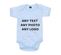 IMPRESSLEY Personalised Bodysuit with Custom Text or Photo, Custom Baby Grow Vest, Short Sleeve Baby Outfit, Unique Gift for Announcements or Gender Reveal