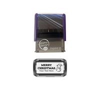Imprint 11 Personalised Christmas Self Inking Rubber Stamp - Snowman Image and Message in Black Ink