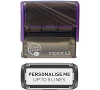 Imprint 13 Premium Personalised Custom Stamp, Self-Inking, Business Company Address - Up to 5 Lines of Customised Text with Black Ink- 58 x 22mm