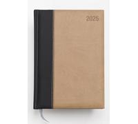 Imprint 2026 A4 Day-to-Page Luxury Diary - Premium PU Leather Executive Appointment Planner | Hardback Desk Organiser with Full Page for Saturday & Sunday, Ribbon Marker (Black/Tan)