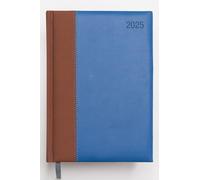 Imprint 2026 A4 Day-to-Page Luxury Diary - Premium PU Leather Executive Appointment Planner | Hardback Desk Organiser with Full Page for Saturday & Sunday, Ribbon Marker (Tan/Blue)