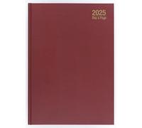 Imprint 2026 A5 Day-to-Page Diary - Premium Hardback Daily Planner with Full-Page Saturday & Sunday, Ribbon Bookmark, Organiser Layout - Large Desk Journal for Home, Office, or School (Burgundy)