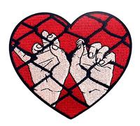 Imprisoned by Love Heart Patch Embroidered Applique Badge Iron On Sew On Emblem