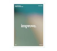 Improve Aura Poster, Inspirational Quotes Print, Affirmations Quote Colourful Home Decor, Motivational Bedroom Wall Art, Archival Matte, A5 (Print Only) - 21x14.8cm