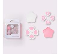 Improve Control and Comfort with Cute Silicone Button Cap Set for Nintendo Switch 2 Easy to Use (Star Pink White)
