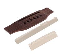 Improve Your Guitar's Sound with Rosewood Bridge - Left Handed Acoustic Guitar Saddle and Nut for Folk Guitar Enthusiasts - DIY Upgrade Kit for 6 String Guitars