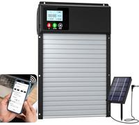 Improved 3-in-1 Automatic Chicken Flap Solar, WiFi Remote Control, Automatic Chicken Flap Chicken Door with LCD Display & Timer & Light Sensor, Electric Car Chicken Door, Aluminium Anti-Pinch