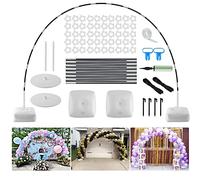 Improved Balloon Arch Kit, 10ft Wide & 9ft Tall Adjustable Balloon Arch Stand with Thicken Water Fillable Base, 50pcs Balloon Clip, Balloon Pump, Ground Nails for Wedding, Graduation, Birthday Party