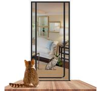 Improved Cat Screen Door 85x210cm, Pet-safe Screen Door With Double-sided Zipper, Freedom For Cats And Dogs, Is Ideal For Balcony Doors, Bedrooms, And Kitchen Doors Without Drilling.(90x205cm)