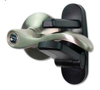 Improved Childproof Door Lever Lock 2-Pack Prevents Toddlers From Opening Doors. Easy One Hand Operation for Adults. Durable ABS with 3M Adhesive Backing. Simple Install, No Tools Needed (Black, 2)