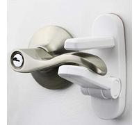 Improved Childproof Door Lever Lock 4-Pack Prevents Toddlers From Opening Doors. Easy One Hand Operation for Adults. Durable ABS with 3M Adhesive Backing. Simple Install, No Tools Needed (White, 4)