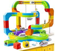 Improved Electric Train Game, 3D Infinity Rail with Flexible Routes for Kids, Railway, Railway Block Toy, Motorised Tracks that Challenge Gravity STEM for