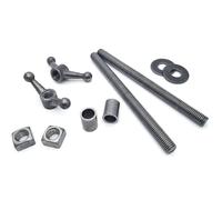 Improved Moxon Twin Screw Vise Hardware Kit - Twin-Screw Work-Holding Fixture for Joinery, Shaping, and Carving - Includes 10” Threaded Rods, Nuts, Washers, Cast Knobs, and Steel Bushings
