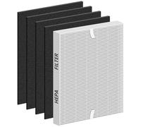 Improvedhand AP-1512HH Filter Replacement for Coway Airmega AP1512HH AP-1512HH-FP AP-1518R AP-1519P, 1 Pack H13 True HEPA Filter & 4 Pack Activated Carbon Pre-Filter, Replace Part # 3304899