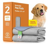 IMPROVIA® Reusable Puppy Pad - Waterproof, Extra-Absorbent, Washable Pee Pad for Dog Training, Whelping, & More - Protect Your Floors & Pet with Quick-Drying Potty Pad (Medium - 36"x41")
