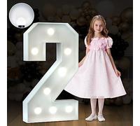imprsv Light Up Numbers 3FT Large 2nd 20th 21st Birthday Decorations For Girls Boys Anniversary Decorations Party Decor Neon Sign Foam Board Marquee Numbers 2 Balloon Arch Backdrop