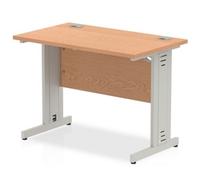 Impulse 1000/600 Rectangle Silver Cable Managed Leg Desk - MI002727
