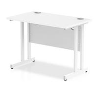 Impulse 1000/600 Rectangle White Cantilever Leg Desk White - MI002200