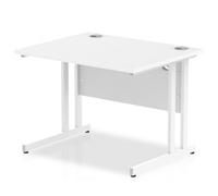 Impulse 1000/800 Rectangle White Cantilever Leg Desk White - MI002190