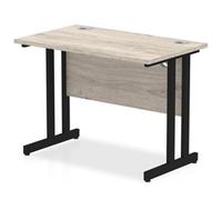 Impulse 1000x600 Grey Oak Black Leg