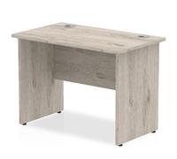 Impulse 1000 x 600mm Straight Desk Grey Oak Top Panel End Leg I003084