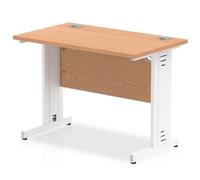 Impulse 1000x600 Oak White Cable Leg