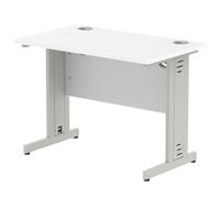 Impulse 1000x800 White Silver Cable Leg