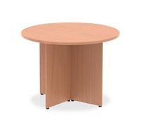 Impulse 1000mm Round Table Beech Top Arrowhead Leg