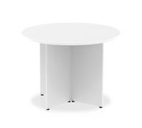 Impulse 1000mm Round Table White Top Arrowhead Leg