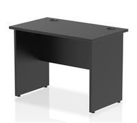 Impulse 1000x600mm Straight Office Desk Black Top Panel End Leg