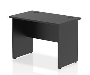 Impulse 1000x600mm Straight Office Desk Black Top Panel End Leg