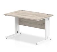 Impulse 1000x800 Grey Oak White Cable Leg