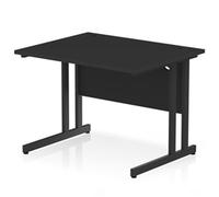 Impulse 1000x800mm Straight Office Desk Black Top Black Cantilever Leg