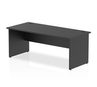 Impulse 1000x800mm Straight Office Desk Black Top Panel End Leg